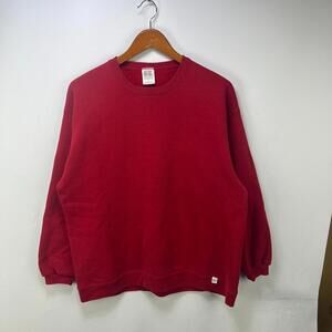 Vintage 90s Russell Athletic Blank Sweatshirt Red Large
